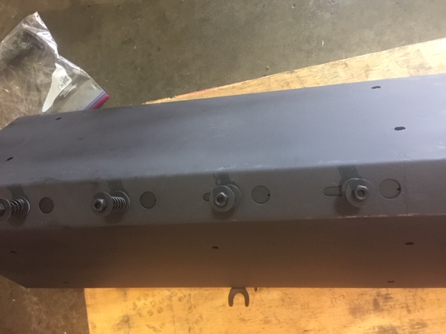 Coating completed on a John Deere Seed hopper Coated a John Deere seed planter hopper